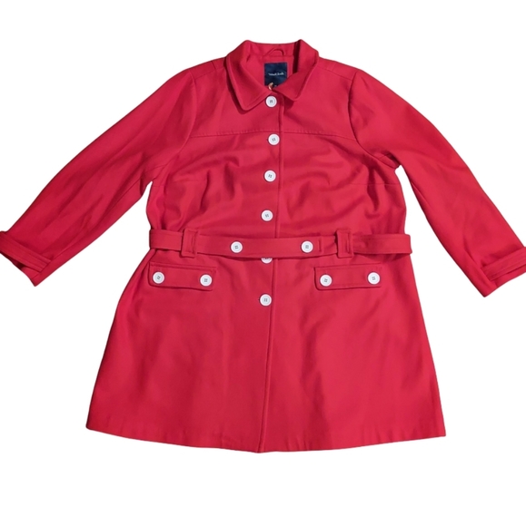 Modcloth Red Mod Belted Car Coat NWT - Picture 9 of 16